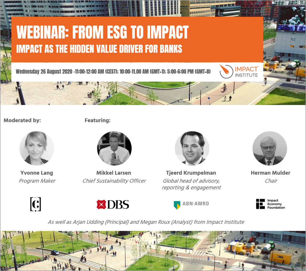 Join our webinar “From ESG to Impact: Impact as the hidden value driver for banks”